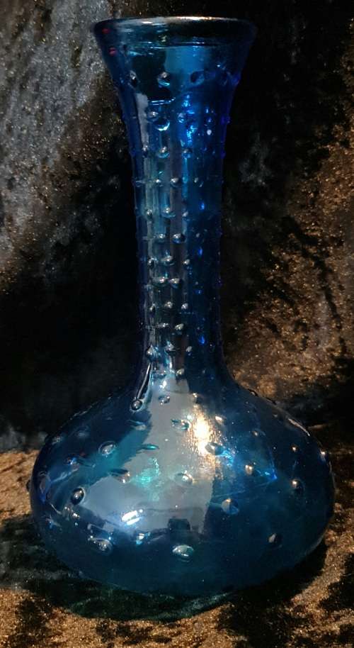 Blenko Mid Century Blue Glass  Vase