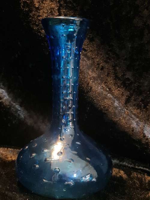 Blenko Mid Century Blue Glass  Vase
