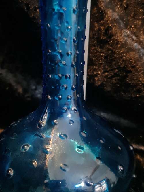 Blenko Mid Century Blue Glass  Vase