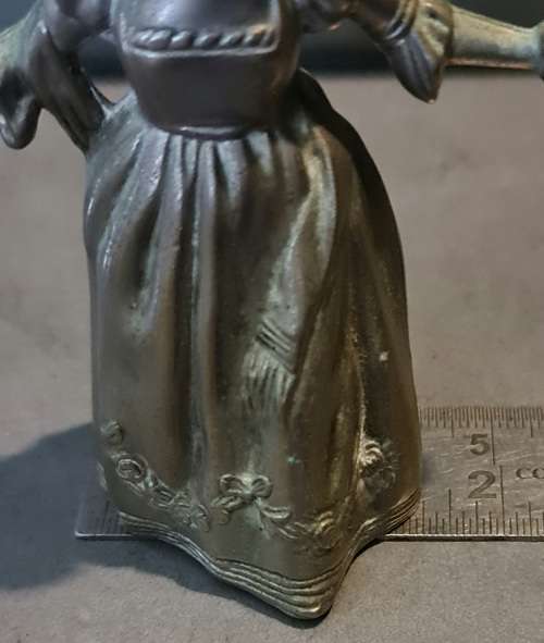Antique pewter maiden candlelabra Little Matchgirl candle snuffer