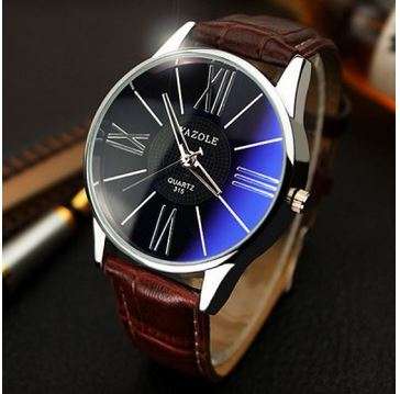 Yazole 315 Male Quartz Watch with Leather Band