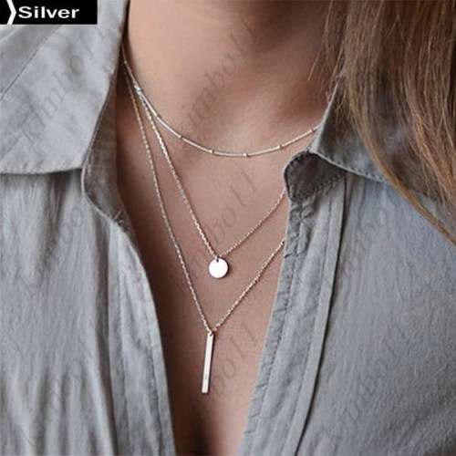 Multilayer Glitter Clavicle Chain Fashion Pendant Necklace for Lad
