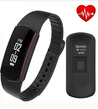 New SH09 Bluetooth 4.0 Smart band Bracelet IP67 Heart Rate Monitor Sport Fitness Tracker for Android