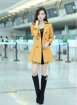 Women Trench Coat Fashion Lace Slim to Plus Size Double-Breasted Trench Coats
