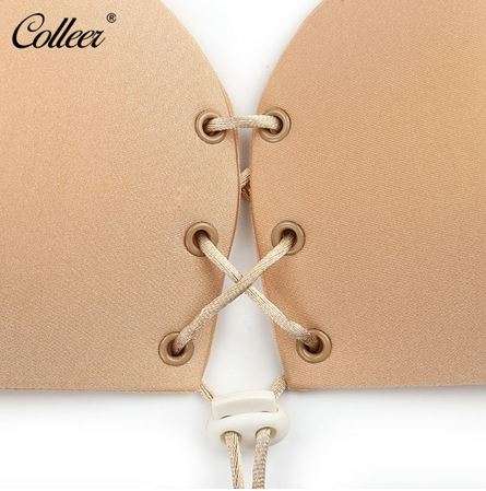 **The original** COLLEER Sexy Push Up Bra Silicone Lace Up Strapless Bralette