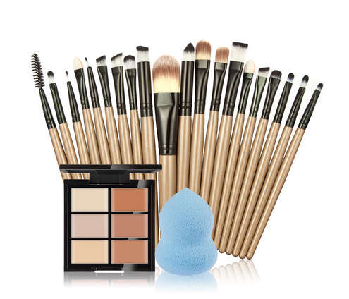6 Colors Concealer Palette, Sponge Puff, 20 makeup brushes (5 Colours)