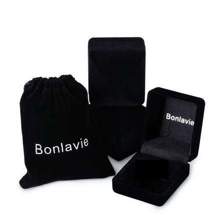 BONLAVIE 1 Pair Blue Sapphire Silver Couple Wedding Rings