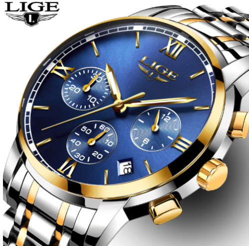 LIGE Sport Military Quartz Watches Full Steel (10 Styles to Choose From)