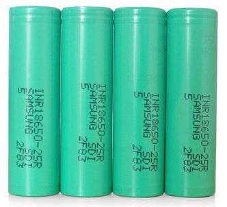 4 x Samsung 25R 18650 Rechargeable Battery (Green)