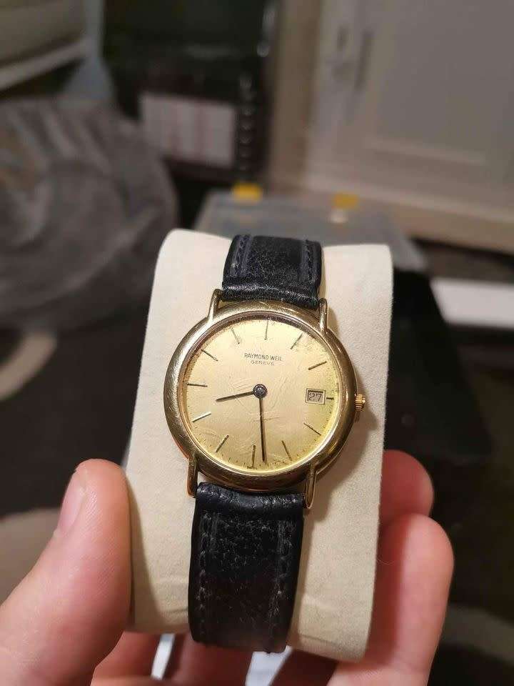 18k Gold-plated Raymond Weil - vintage 1989 18k Gold men`s watch