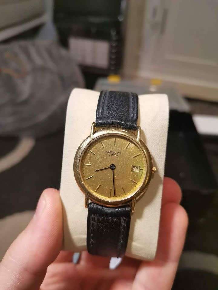 18k Gold-plated Raymond Weil - vintage 1989 18k Gold men`s watch