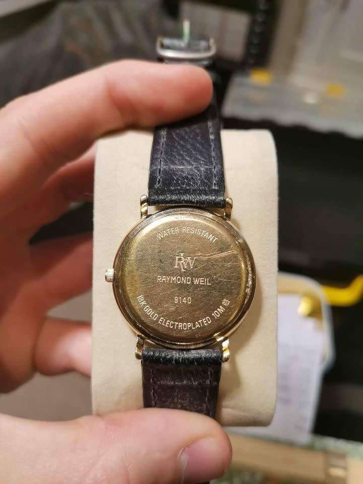 18k Gold-plated Raymond Weil - vintage 1989 18k Gold men`s watch