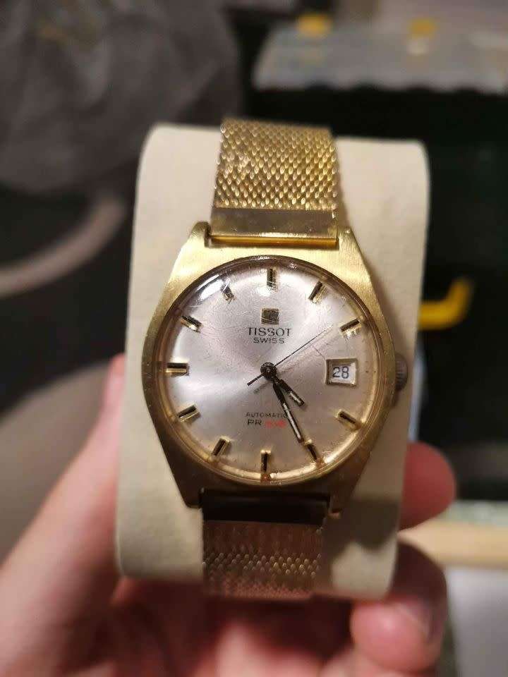 Tissot PR 516 Automatic - 1970s Gold men`s watch vintage
