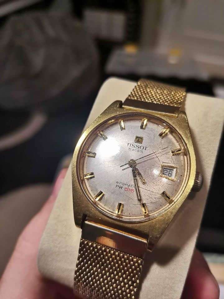 Tissot PR 516 Automatic - 1970s Gold men`s watch vintage