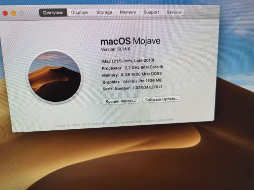 Apple iMac i5,8GB ram,512GB SSD