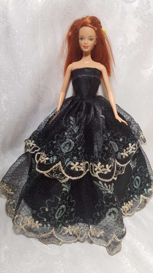 Black ball gown for Barbie doll