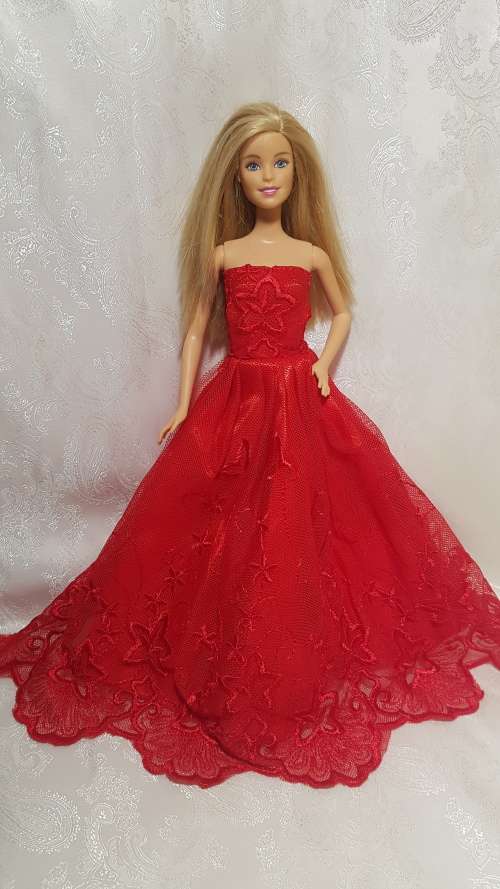 Red ball gown for Barbie doll