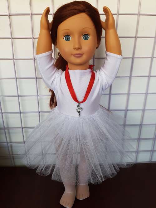 White ballerina clothes set for 18" Our Generation doll