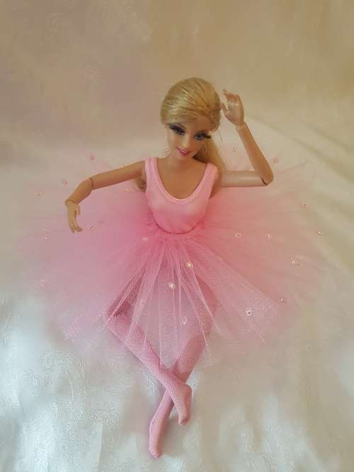 Light pink Lycra leotard with tutu for Barbie dolls