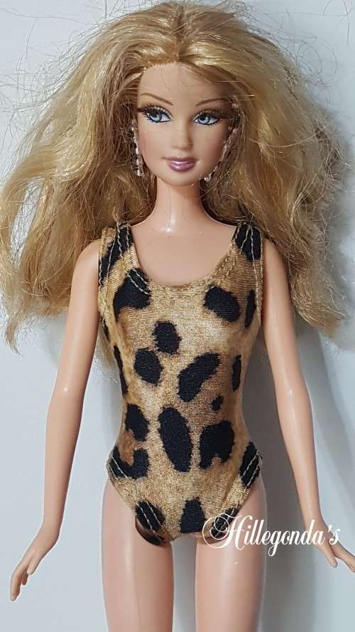 Leopard print leotard for Barbie dolls