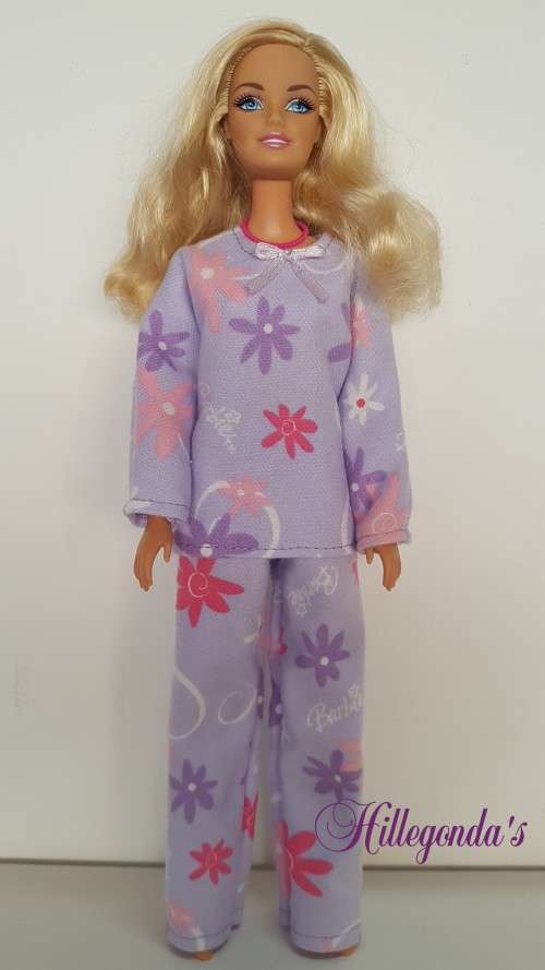 Flannel pajamas for Barbie dolls
