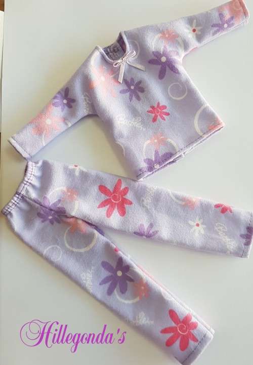 Flannel pajamas for Barbie dolls