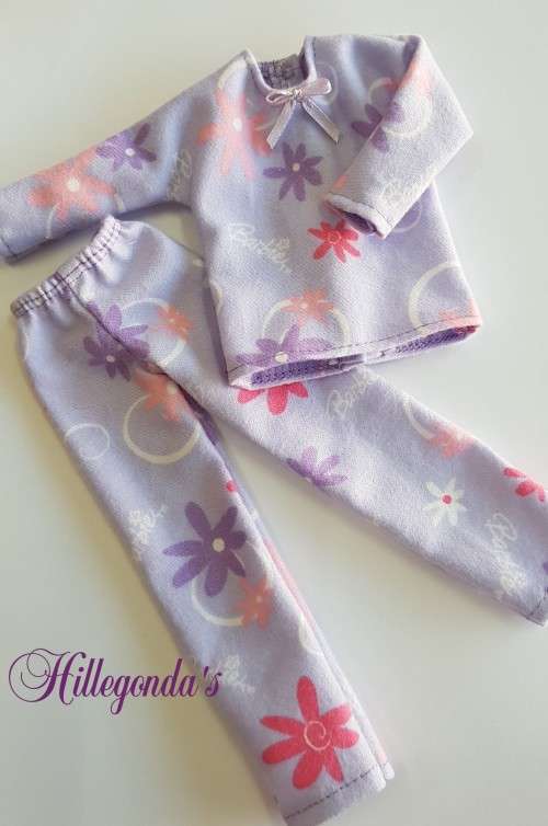 Flannel pajamas for Barbie dolls