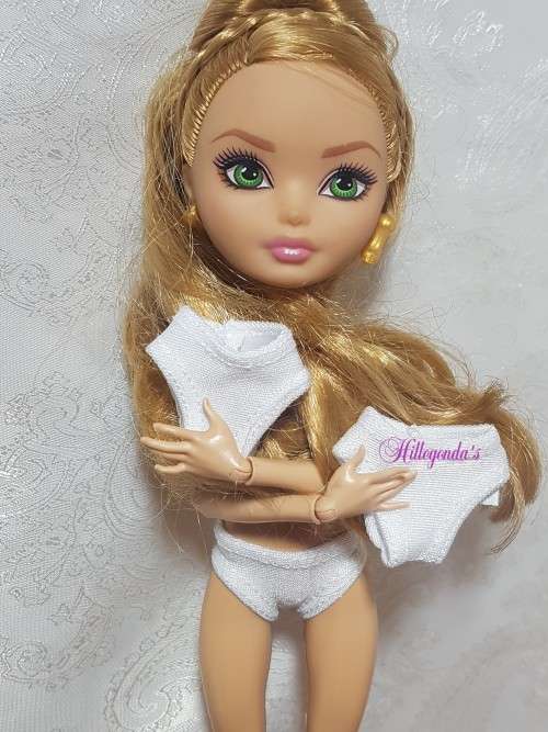 Set of 3 white panties for Monter High and Ever After High dolls