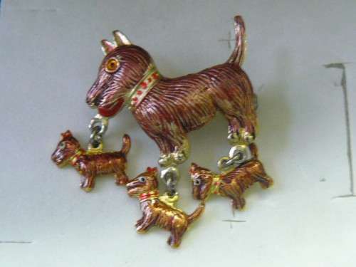 DOG AND PUP BROOCH CUTE