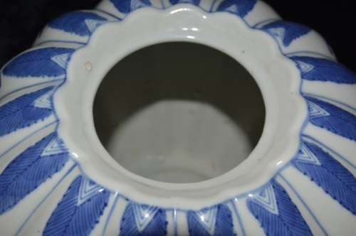 lovely blue and white pumpkin jar