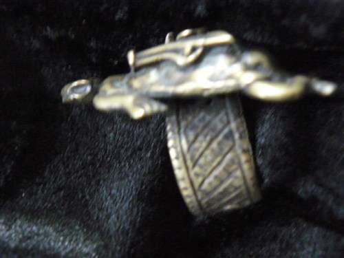 ASHANTI BRASS CASTING - LOST WAX METHOD TRIBAL ART - BRASS RING TURTLE DETAILED - GHANA