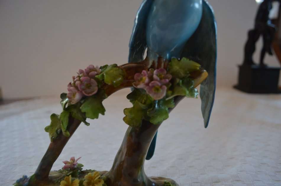 Beautiful, Rare Crown Staffordshire Budgie Budgerigar By J T Jones