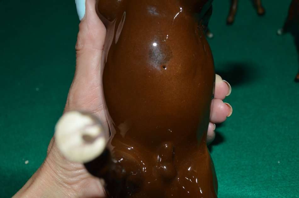 A beautiful set of Beswik chestnut horses with foals