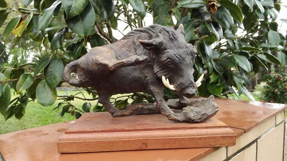 SPECIAL ### Justice Ncube large from the 80`s ironwood carved buffalo of rosewood base