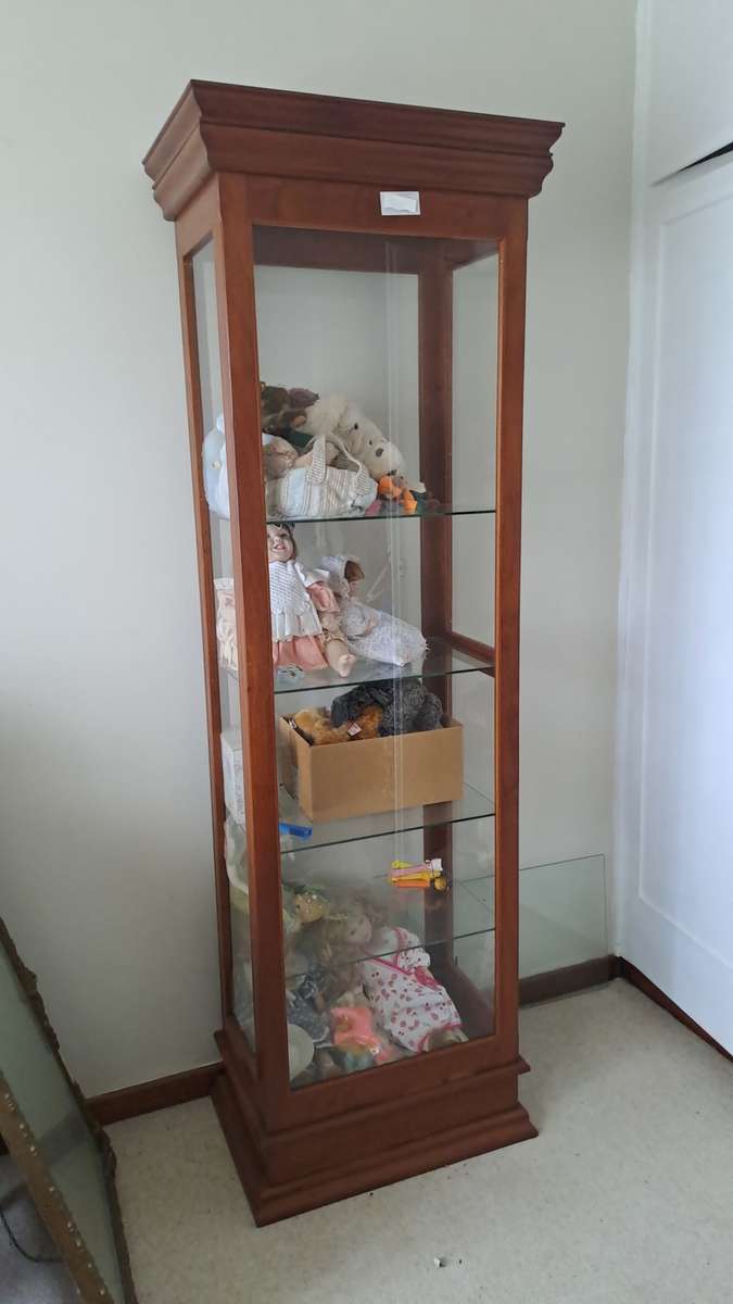 Luxurious tall solid Rose wood display cabinet