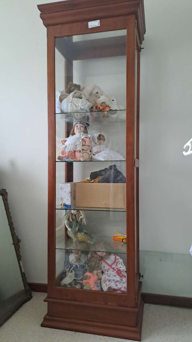 Luxurious tall solid Rose wood display cabinet