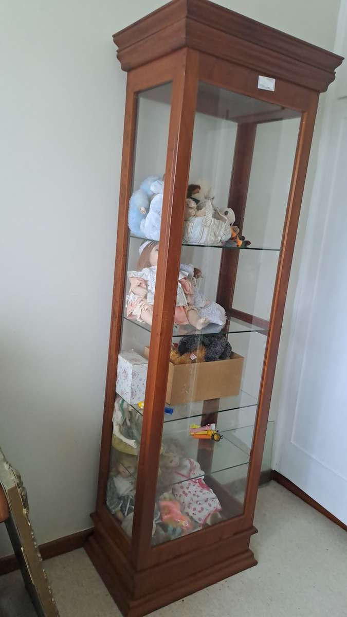 Luxurious tall solid Rose wood display cabinet