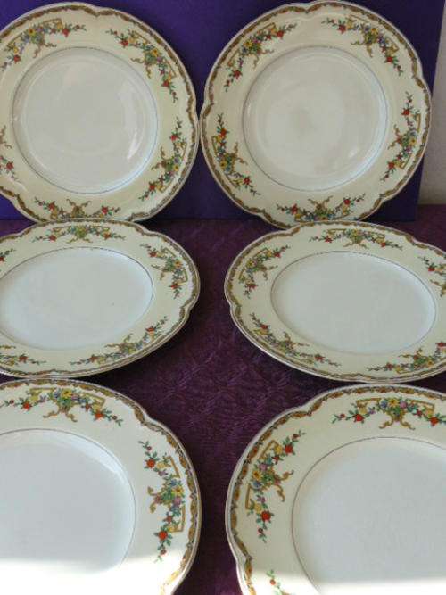 LARGE DINNER PLATES X6 JHONSON BROS RIVIERA PAREEK