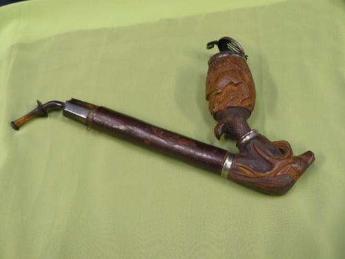 ANTIQUE WOODEN PIPE CARVED STUNNING!!!@@@!!!