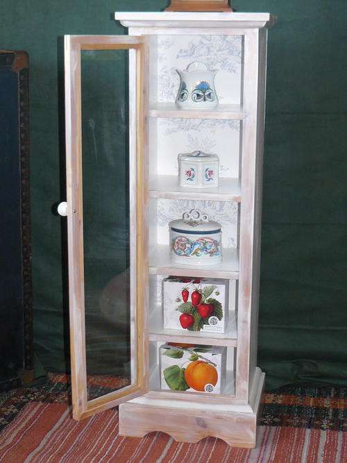 SHABBY CHIC Country style gloss fronted slim cabinet