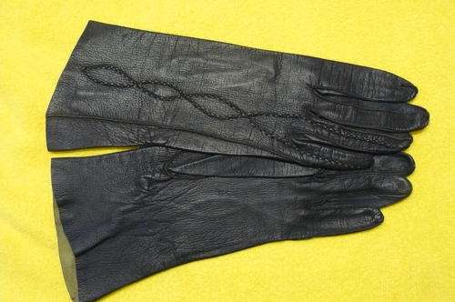 GENUINE LEATHER VINTAGE GLOVES WITH HAND STITCHING NAVY