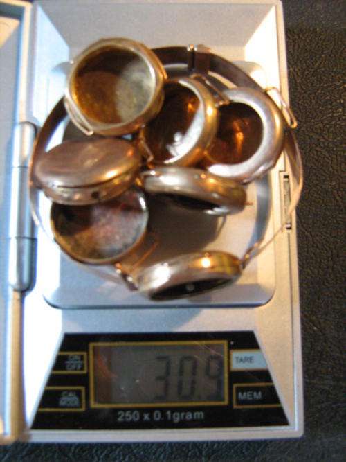 8X GOLD WATCH CASINGS AN STRAP