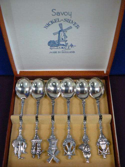 SAVOY SILVER NICKLE 6 TEASPOONS MADE IN HOLLAND IN ORIG BOX