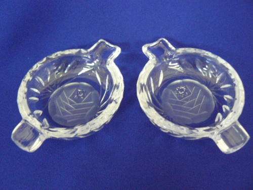 2 ROSE CUT CRYSTAL ASHTRAYS