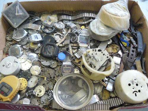 MIXED LOT OF WATCH SPARES ,   3.5KG`S