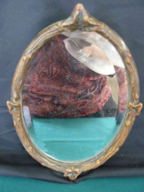 OLD BEVELLED GLASS SHAVING MIRROR BELLGROVE & SNELL