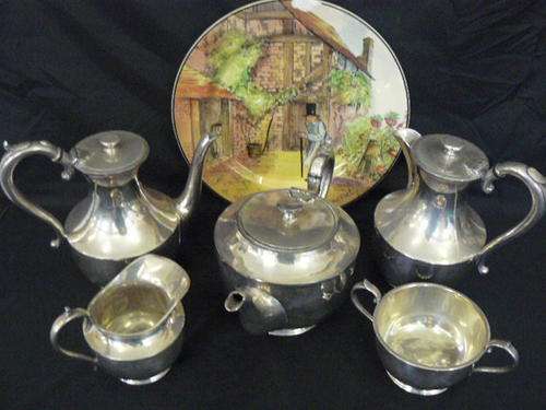 STUNNING 5 PIECE TEA SET EPBM SILVER PLATED, REDUCED !!!!!@@@@@!!!!!