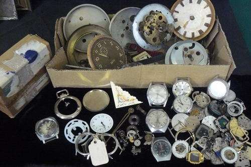 WOW LARGE LOT OF MIXED WATCH SPARES FOR THE SREIOUS COLLECTOR!!!!!@@@@@!!!!!