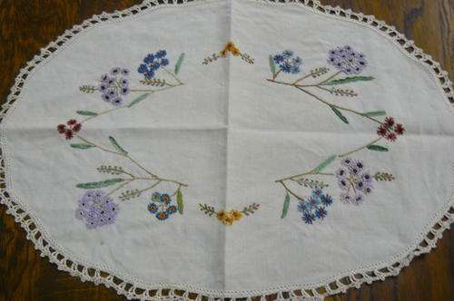 STUNNING HAND MADE 100 % COTTON EMBROIDERED AND HAND CROCHETED