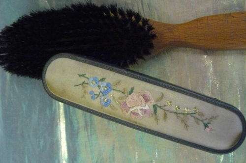 2 LOVELY CLOTHING BRUSHES ONE WITH EMBROIDERY